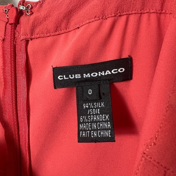 EUC Club Monaco Silk Pleated Slip Dress In Coral Red, Size 0 - Picture 7 of 7